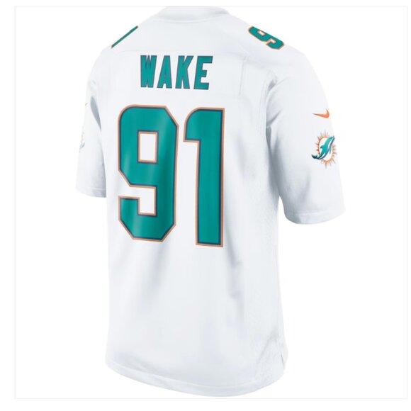 Mens Miami Dolphins Cameron Wake Nike White Game Jersey - Picture 3 of 3